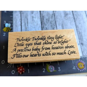 Stampendous Twinkle Poem N061 Baby Heaven Rubber‎ Stamp Wood #C24